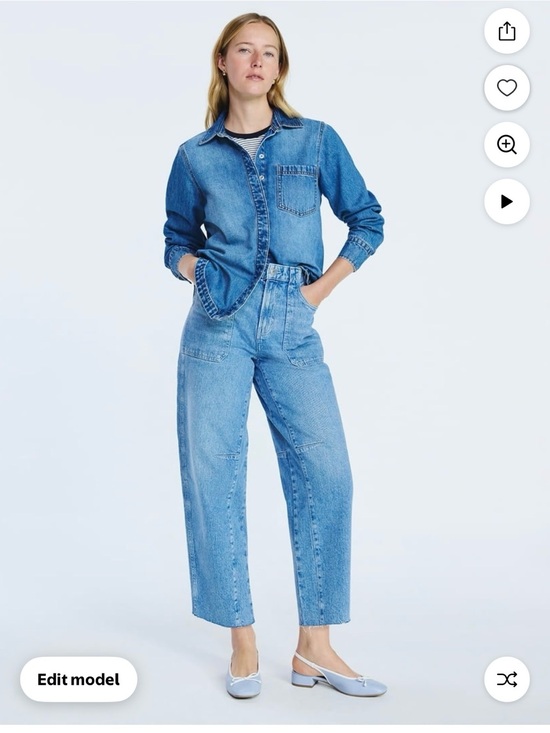 Free Assembly Denim - High-Rise Ankle carpenter Crop Jeans in sky Blue
